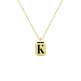 925 Silver Light Agate Letter Necklace Pendant Alphabet Collar Jewelry
