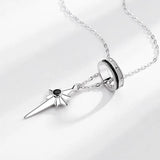 S925 Sterling Silver Cross Necklace Men's Hip-hop Star Pendant Necklace