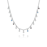 Circular Zircon Charm Pendant Necklace 925 Sterling Silver 18k Jewelry