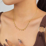 Circular Zircon Charm Pendant Necklace 925 Sterling Silver 18k Jewelry