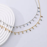 Circular Zircon Charm Pendant Necklace 925 Sterling Silver 18k Jewelry