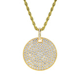 Men's Rhinestone Necklace Card Pendant Chain Jewelry