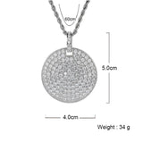 Men's Rhinestone Necklace Card Pendant Chain Jewelry
