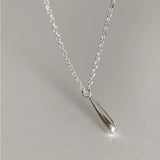925 Silver Water Droplet Necklace Pendant Charm Small Chain