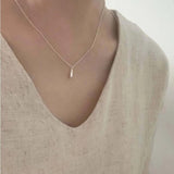 925 Silver Water Droplet Necklace Pendant Charm Small Chain