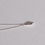 925 Silver Water Droplet Necklace Pendant Charm Small Chain