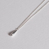 925 Silver Water Droplet Necklace Pendant Charm Small Chain