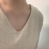 925 Silver Water Droplet Necklace Pendant Charm Small Chain