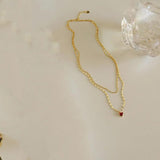 925 Sterling Silver Double Chain 18k Necklace