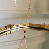925 Sterling Silver Double Chain 18k Necklace