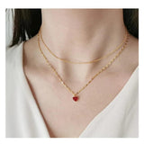 925 Sterling Silver Double Chain 18k Necklace