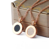 Silver Ceramic Zircon Necklace Men Women Jewelry Birthday Gift