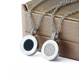 Silver Ceramic Zircon Necklace Men Women Jewelry Birthday Gift