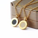 Silver Ceramic Zircon Necklace Men Women Jewelry Birthday Gift
