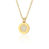 Silver Ceramic Zircon Necklace Men Women Jewelry Birthday Gift