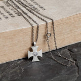 Hip Hop Men's 925 Sterling Silver Cross Necklace Rock Punk Pendant