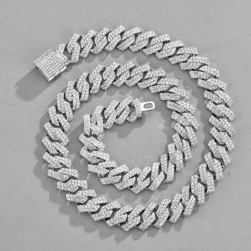Men's 15mm Diamond Studded Hip Hop Necklace