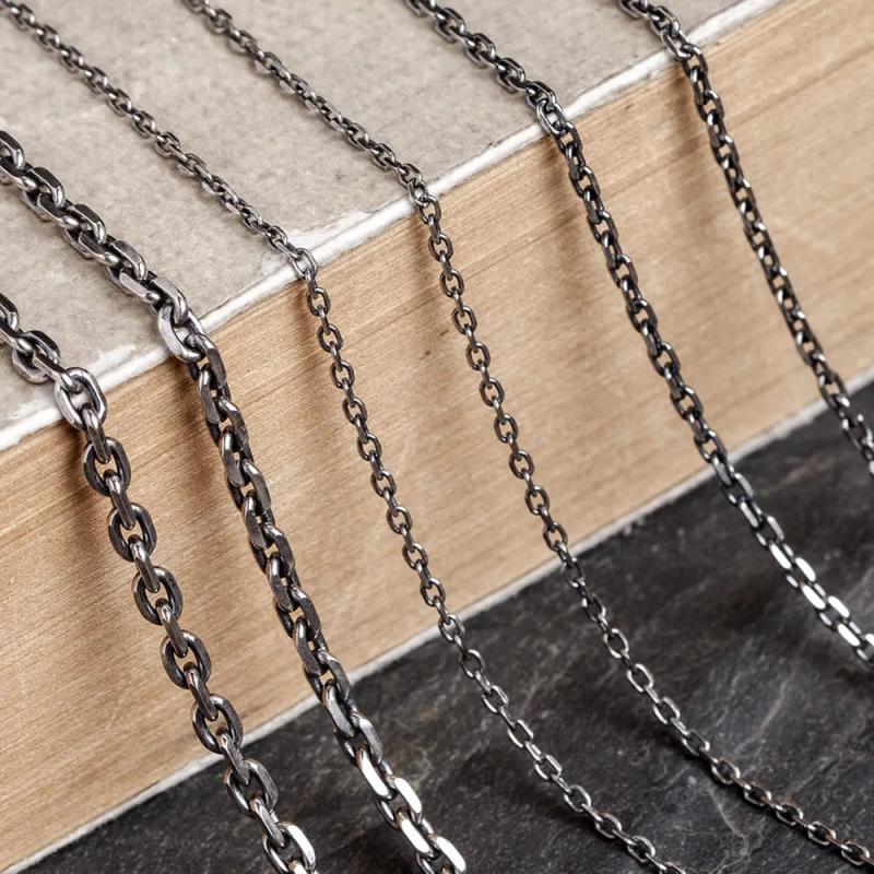 Real Pure 925 Sterling Silver Chain Necklace Allergy-Free