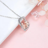 925-Sterling-Silver Sisters Necklace-Always My Sister Forever My Heart Pendant