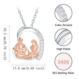 925-Sterling-Silver Sisters Necklace-Always My Sister Forever My Heart Pendant
