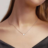 925 Silver Heart Necklace Women Wedding Choker Bridal Jewelry Kpop Gift