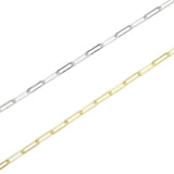 925 Silver Paper Clip Chain Necklace Choker Jewelry