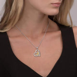 925 Silver Heart 18K Plated Bee Necklace CZ Beehive Pendant Chain for Women