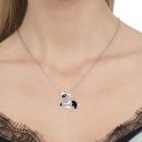 Sterling Silver Dairy Cow Pendant Necklace Animal Chain Jewelry Gift