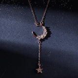 925 Silver Necklace Moon Pendant Star Pendant Necklace Women