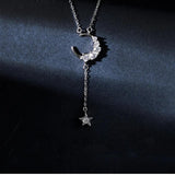 925 Silver Necklace Moon Pendant Star Pendant Necklace Women