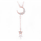 925 Silver Necklace Moon Pendant Star Pendant Necklace Women