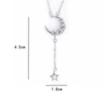 925 Silver Necklace Moon Pendant Star Pendant Necklace Women