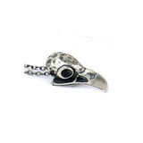 Gothic Punk Skull Head 925 Silver Necklace Rock Jewelry