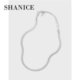 SHANICE Wide Snake Choker Necklace 925 Silver Collar Chain
