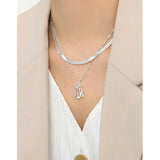 SHANICE Wide Snake Choker Necklace 925 Silver Collar Chain