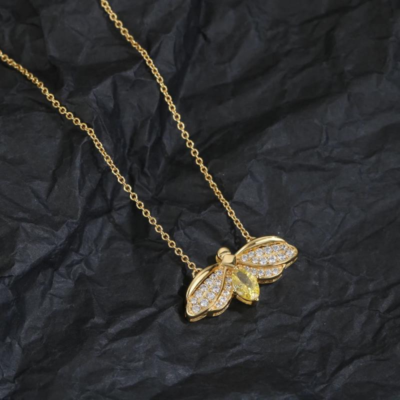925 Silver Bee Necklace Women's Jewelry