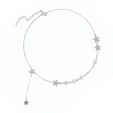 925 Silver Star Choker Chain Necklace for Women