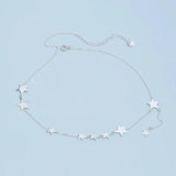 925 Silver Star Choker Chain Necklace for Women
