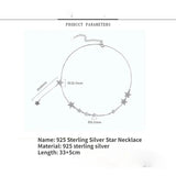 925 Silver Star Choker Chain Necklace for Women