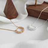 Silver Concave-convex Half Circle Pendant Necklace 925 Sterling Silver