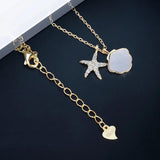 925 Silver Starfish Shell Necklace Soft Pottery