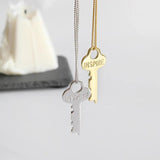 Key Pendant Necklace 925 Sterling Silver Collarbone Necklaces Women Fine Jewelry