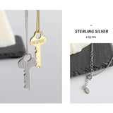 Key Pendant Necklace 925 Sterling Silver Collarbone Necklaces Women Fine Jewelry
