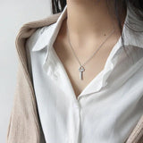 Key Pendant Necklace 925 Sterling Silver Collarbone Necklaces Women Fine Jewelry
