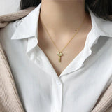 Key Pendant Necklace 925 Sterling Silver Collarbone Necklaces Women Fine Jewelry