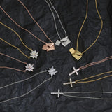 925 Sterling Silver Envelope Cross Necklace European American Jewelry