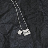 925 Sterling Silver Envelope Cross Necklace European American Jewelry