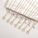 Hiyong Initial Letter Necklace 925 Silver Pendant Round Zircon Mother's Gift