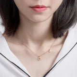 Hiyong Initial Letter Necklace 925 Silver Pendant Round Zircon Mother's Gift