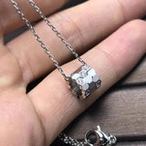 925 Silver Rose Bee My Love Paris Honeycomb Necklace Women Jewelry